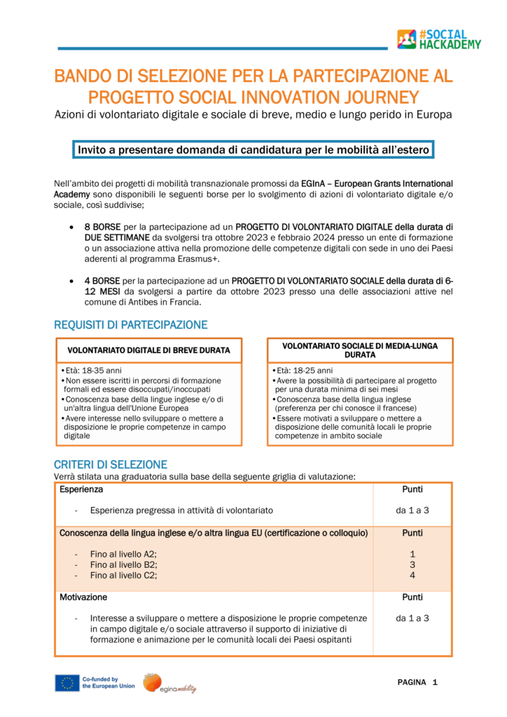 Bando SIJOUR-EGInA-1